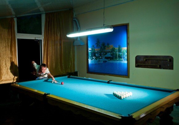 Leisure in the resort.  Billiards